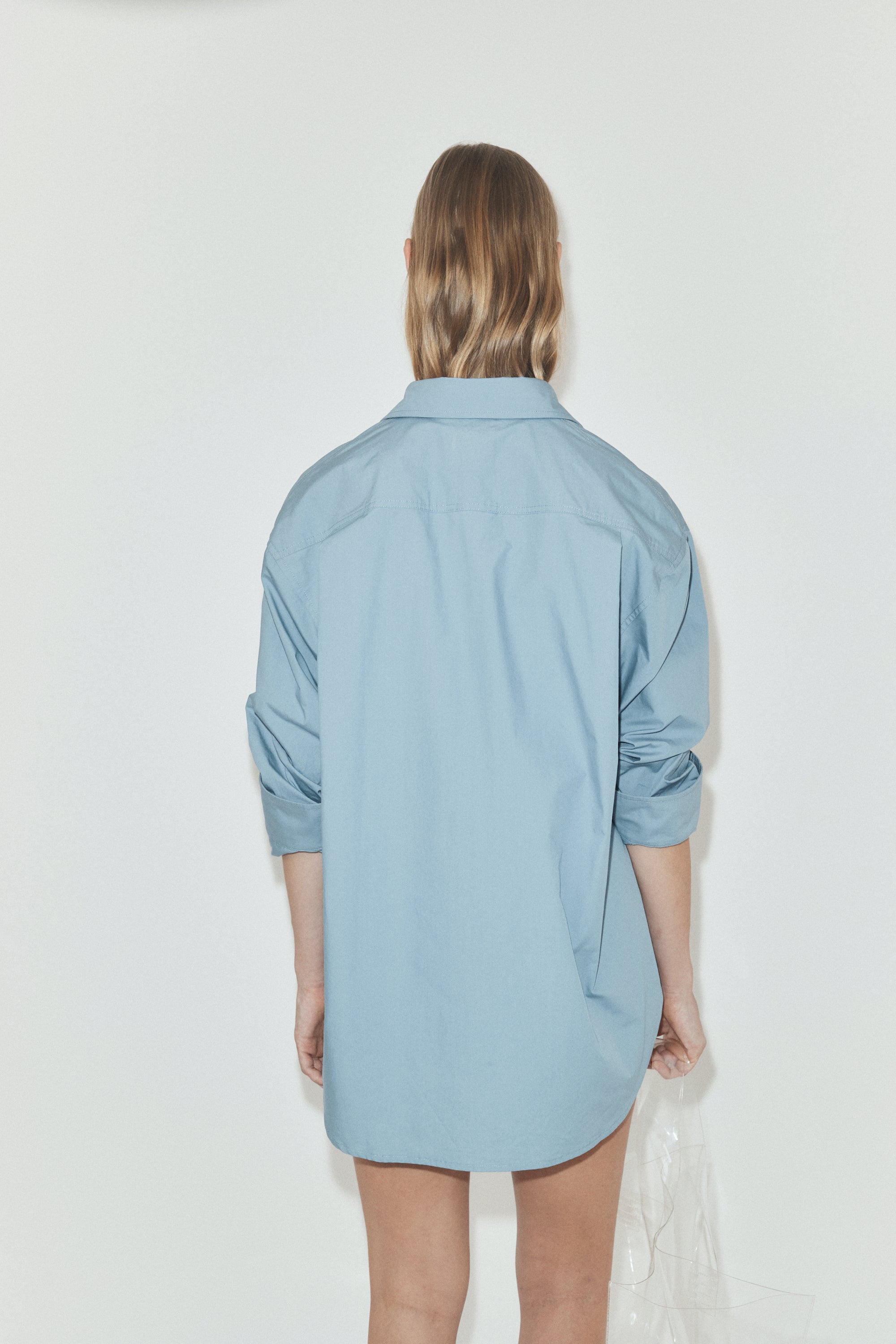 Oversized Cotton Shirt | Steel Blue