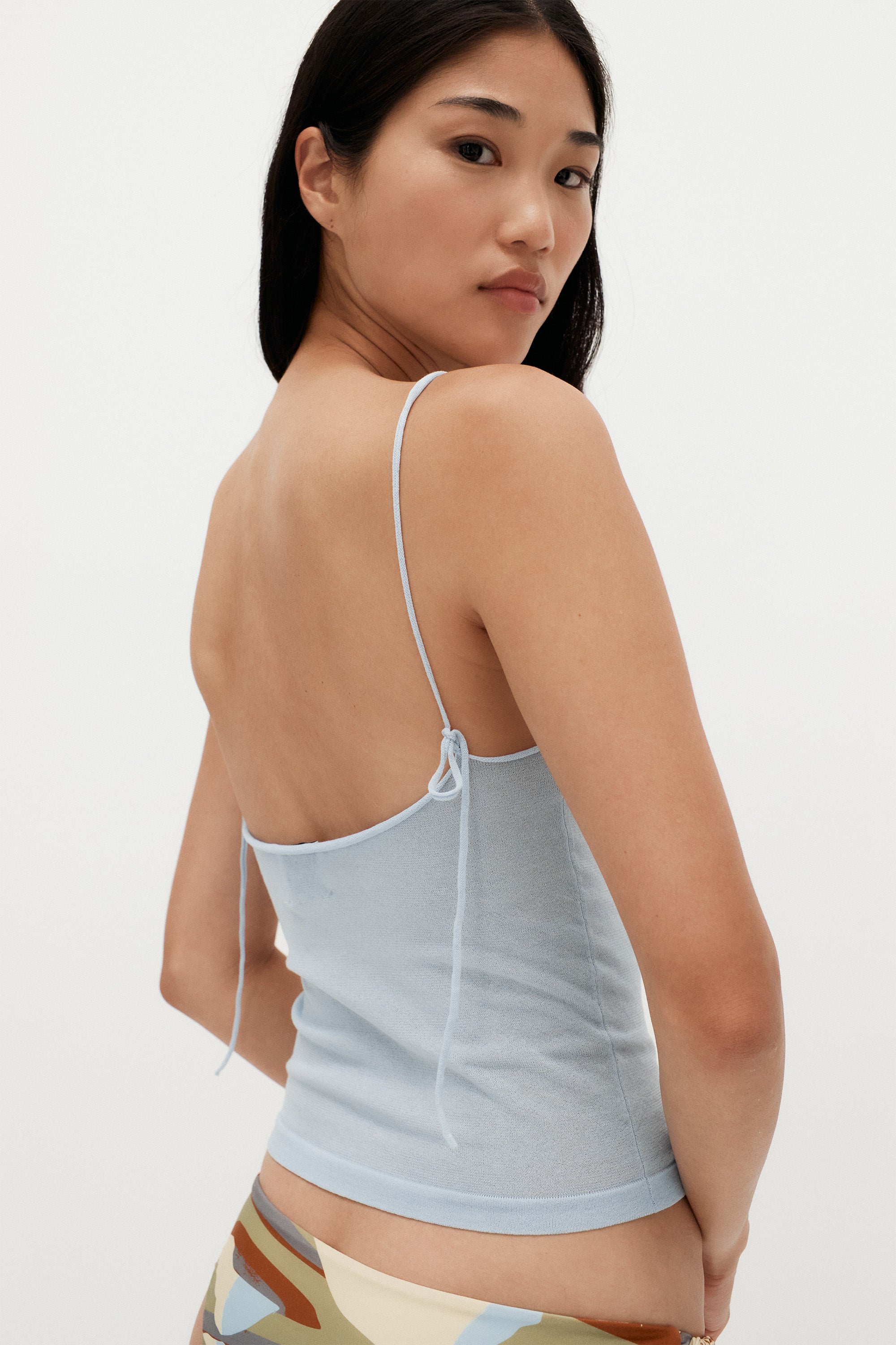 Sheer Knit Cami | Misty Blue