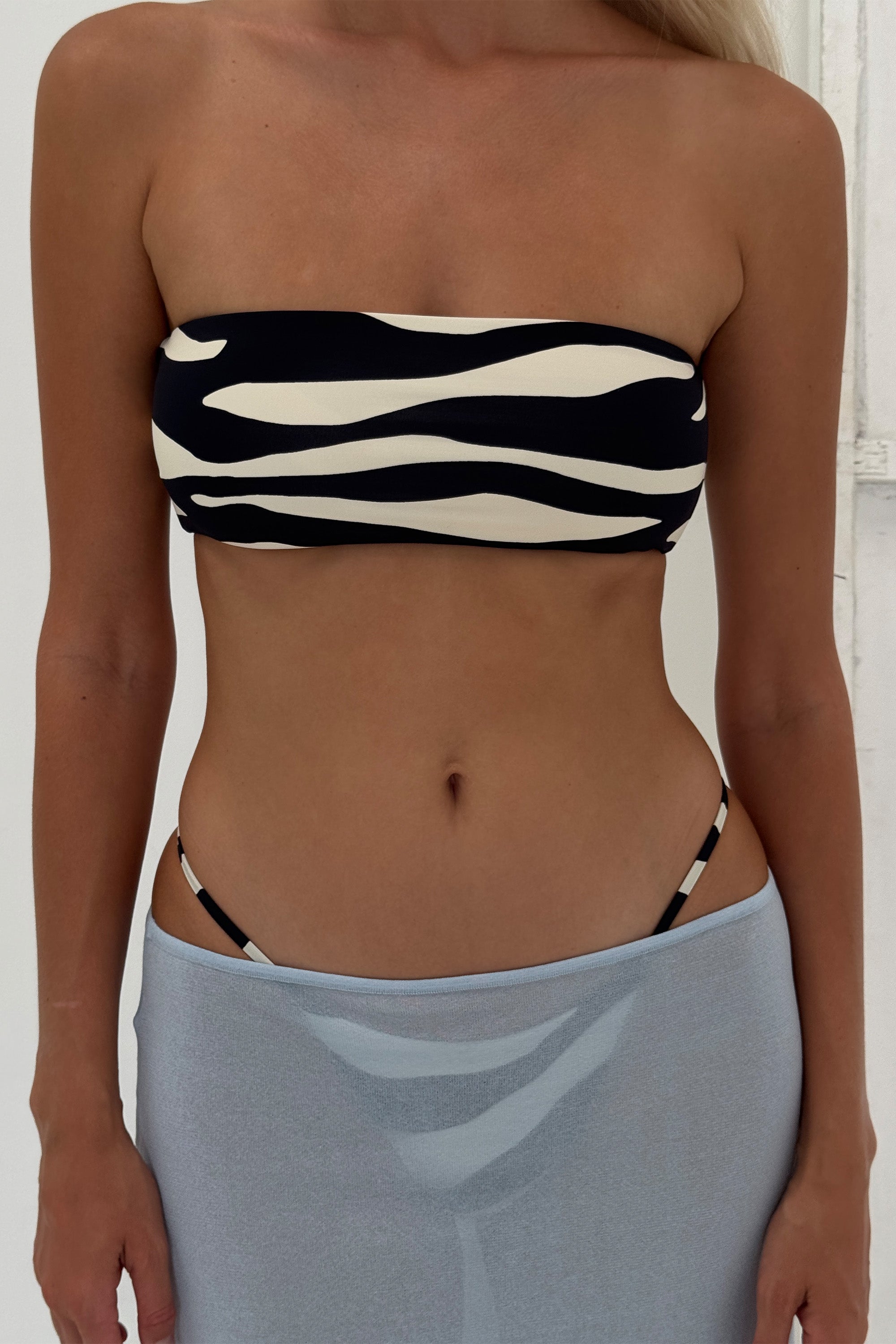 Twisted Bandeau Top | Zebra