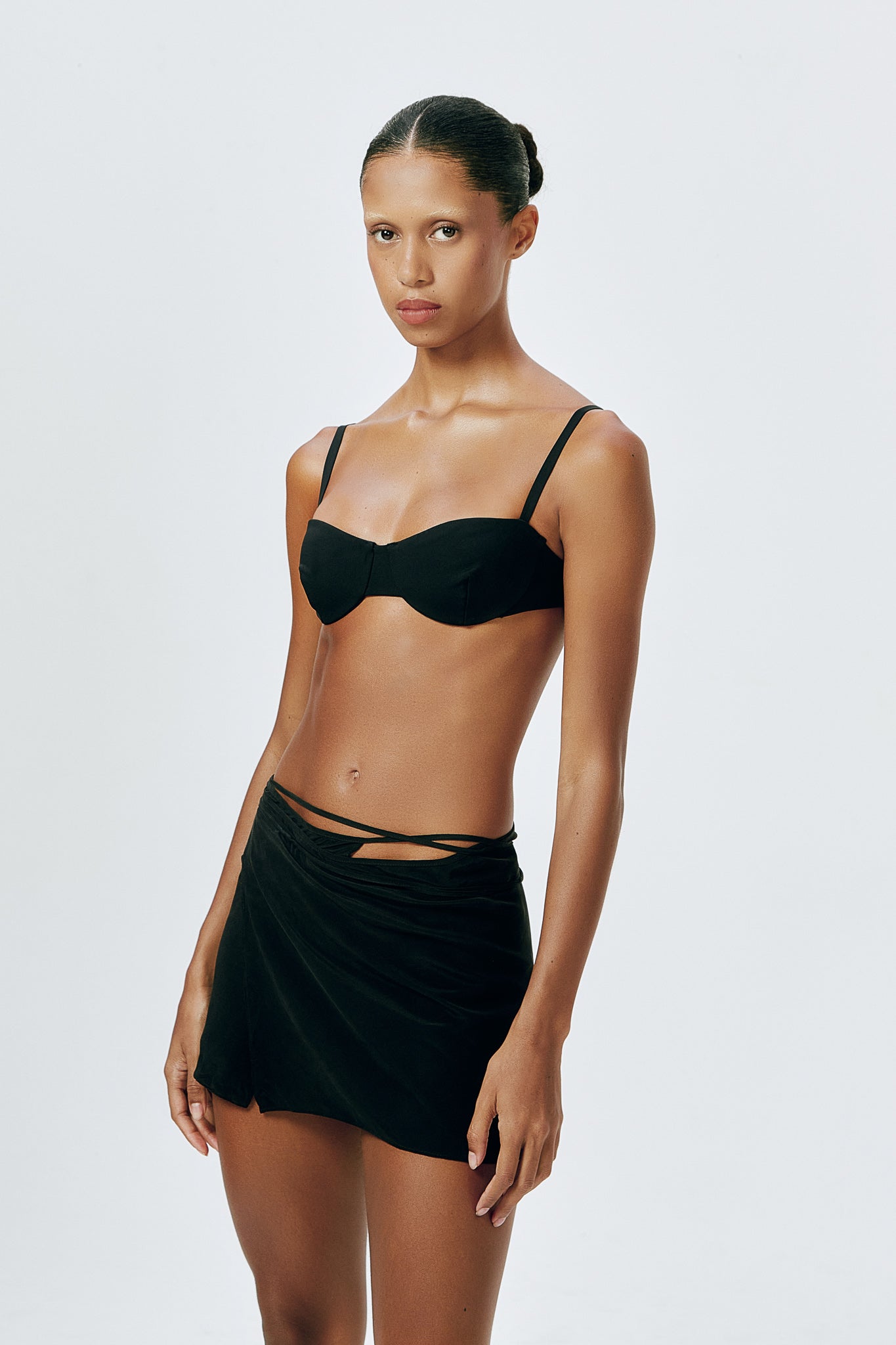  Ziah Luxury Sustainable Swimwear Ready to Wear Silk Mini Wrap Skirt